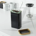 بانکه فلزی بزرگ مشکی طلایی ایکیا (IKEA) مدل Blomning - Image 2