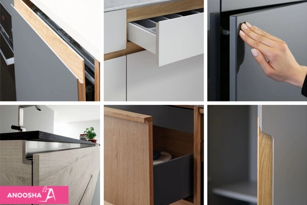 کابین بدون دستگیره، کابینت دستگیره مخفی، کابینت لمسی یا مگنتی