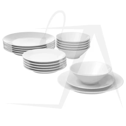 سرویس غذا خوری ایکیا مدل IKEA 365 رنگ سفید/ ۱۸ پارچه