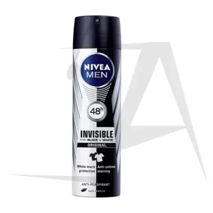 اسپری ضد تعریق 48 ساعته مردانه نیوآ مدل BLACK&WHITE INVISIBLE حجم 150 میل