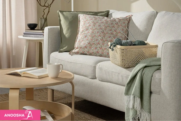 اکسسوری دکوری و لوازم تزئینی ایکیا برای نشیمن- کوسن و شال مبل