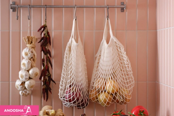 کیسه توری نگهداری سبزیجات و میوه